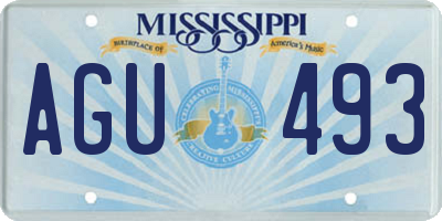 MS license plate AGU493