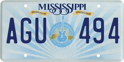MS license plate AGU494
