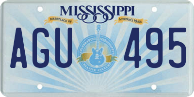 MS license plate AGU495