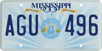MS license plate AGU496