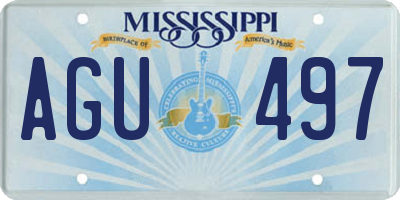 MS license plate AGU497