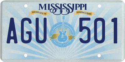 MS license plate AGU501