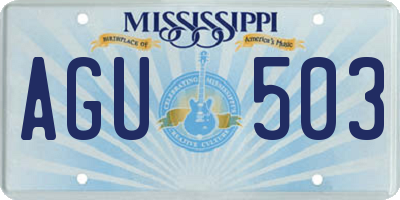 MS license plate AGU503