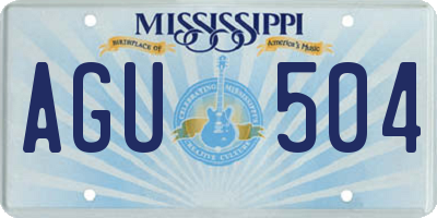 MS license plate AGU504