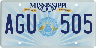 MS license plate AGU505