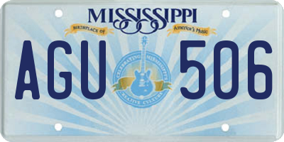 MS license plate AGU506