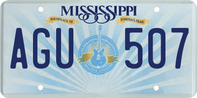 MS license plate AGU507