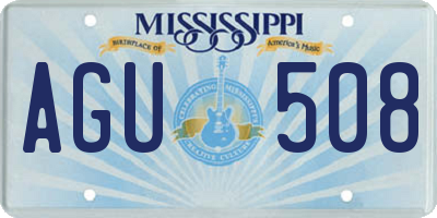 MS license plate AGU508