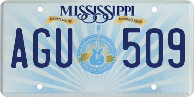 MS license plate AGU509