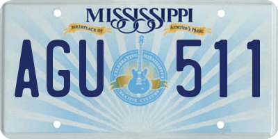 MS license plate AGU511