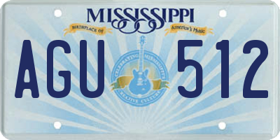 MS license plate AGU512