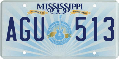 MS license plate AGU513