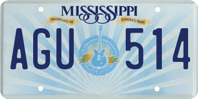 MS license plate AGU514