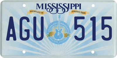 MS license plate AGU515