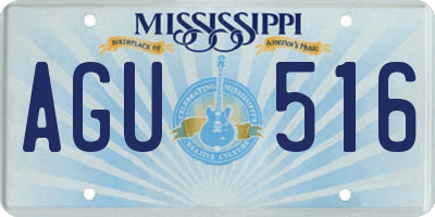 MS license plate AGU516