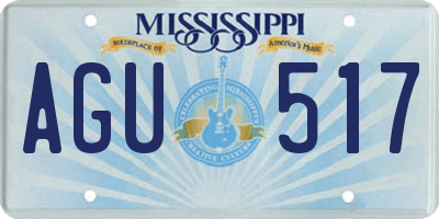 MS license plate AGU517