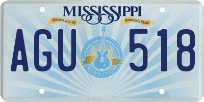 MS license plate AGU518