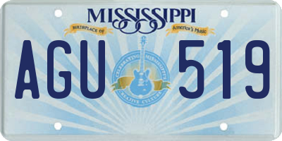 MS license plate AGU519
