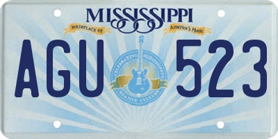MS license plate AGU523