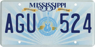 MS license plate AGU524