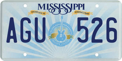 MS license plate AGU526