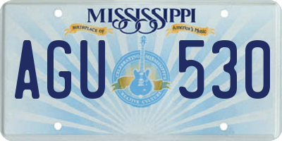 MS license plate AGU530