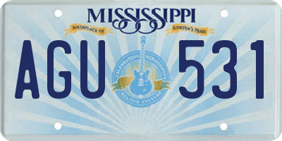MS license plate AGU531