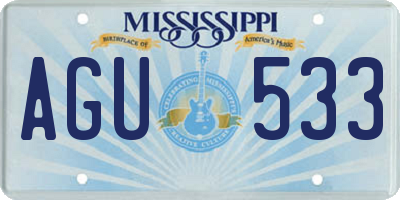 MS license plate AGU533