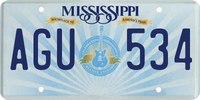 MS license plate AGU534