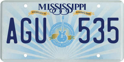 MS license plate AGU535