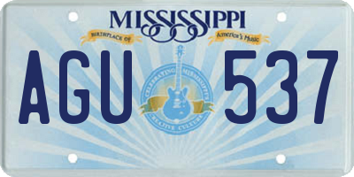 MS license plate AGU537