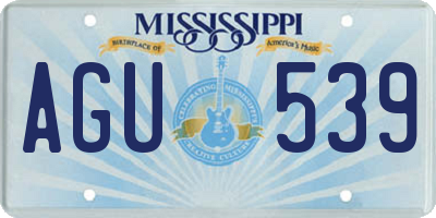 MS license plate AGU539
