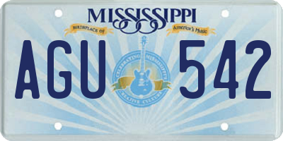 MS license plate AGU542