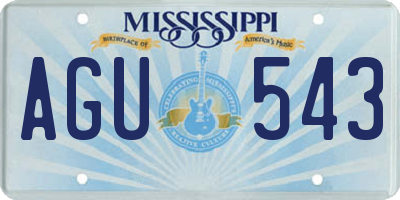 MS license plate AGU543