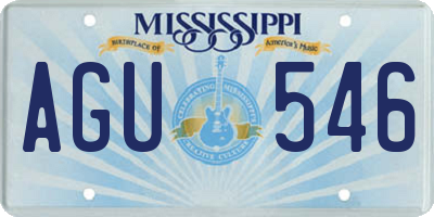 MS license plate AGU546