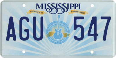 MS license plate AGU547