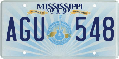MS license plate AGU548