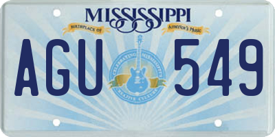 MS license plate AGU549