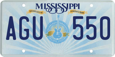 MS license plate AGU550