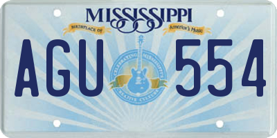 MS license plate AGU554