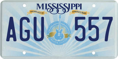 MS license plate AGU557