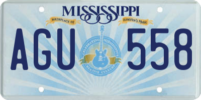 MS license plate AGU558