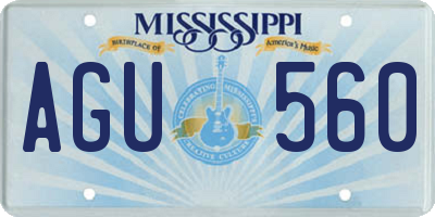 MS license plate AGU560