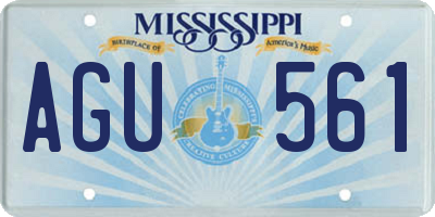MS license plate AGU561