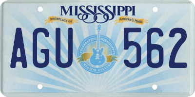 MS license plate AGU562