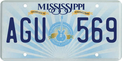 MS license plate AGU569