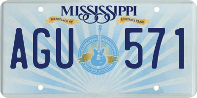 MS license plate AGU571