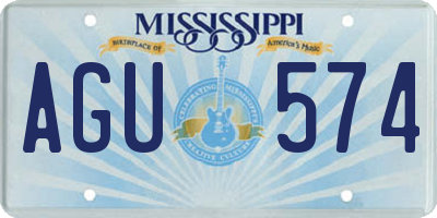MS license plate AGU574
