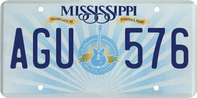 MS license plate AGU576