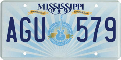 MS license plate AGU579
